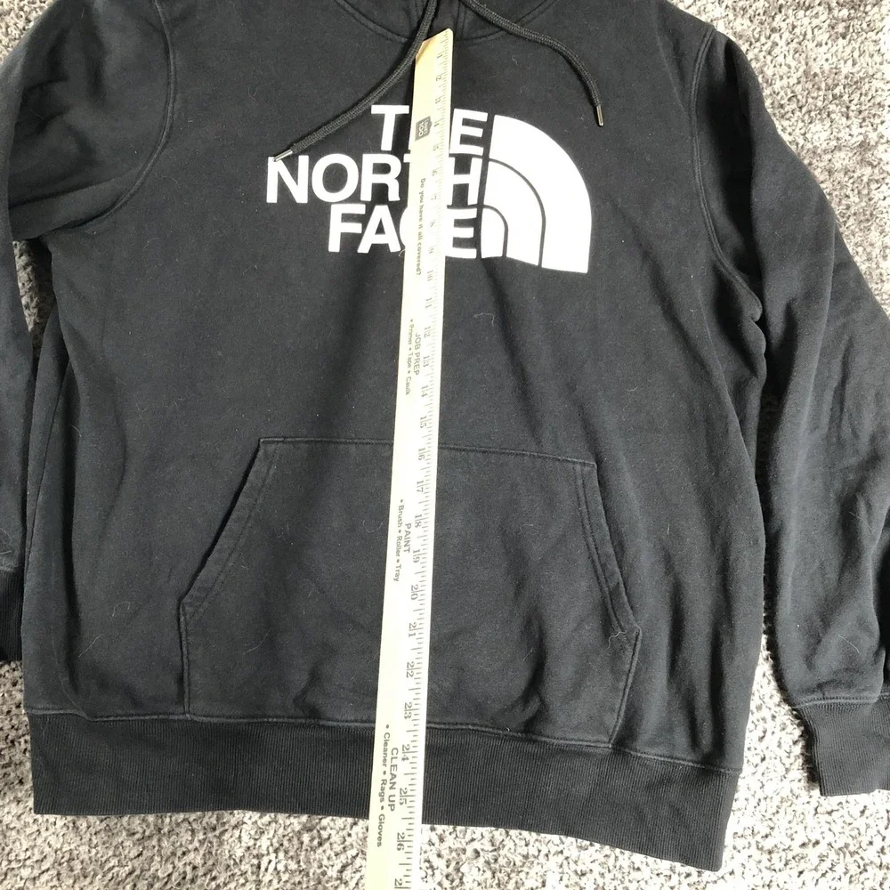 The North Face Hoodie Mens XL Black Graphic Fleece Pullover Kangaroo Logo